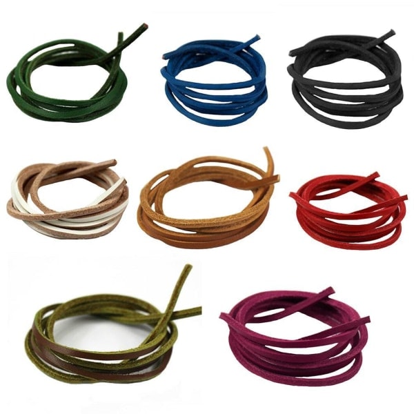 Læder snørebånd dark brown one-size