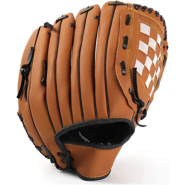 Baseballhandske Sport Slagträ Handskar med Baseball PU Läder Justerbar och Bekväm 10,5 tum 11,5 tum Höger Hand Kasta Brown 10.5inch