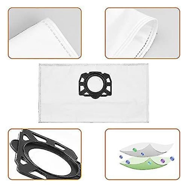 12 kappaleen suodatinpussit imuripussit Karcher Wd4 Wd5 Wd6 Mv4 Mv5 Mv6 varaosat tarvikesarja