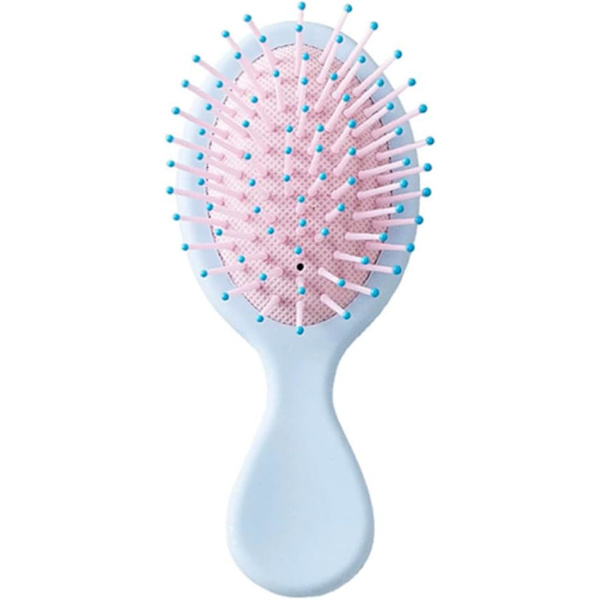 Mini Resa Detangler Borste Antistatisk Hårborste Liten Oval Våt Borste Våt Och Torr Hår Trassel Hårborste för de flesta hår Blue