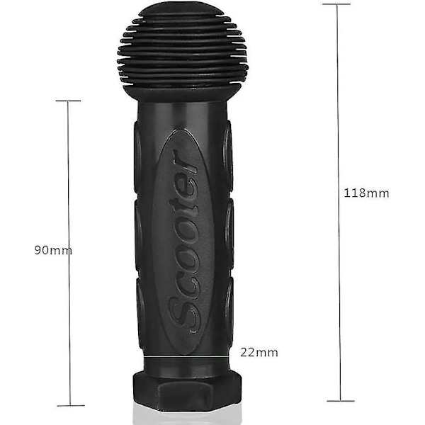 Et par gummistyr for scooter, erstatningsgrep for Mini eller Maxi Micro Scooter, svart