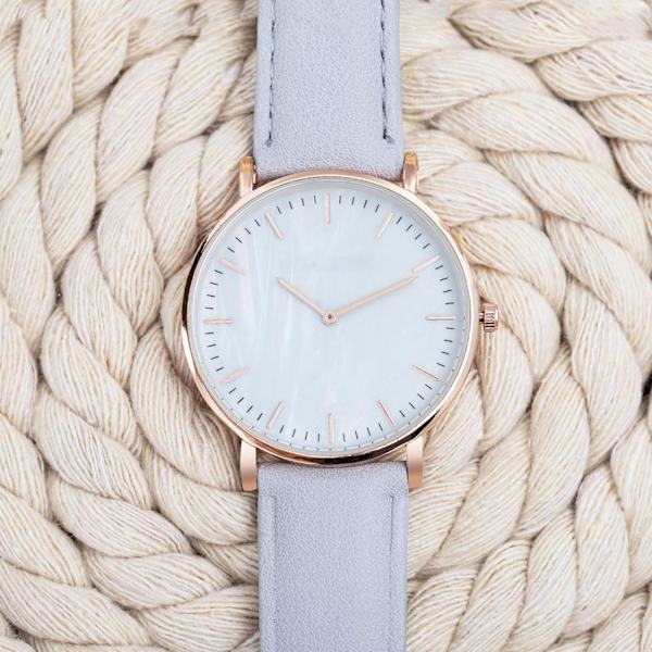 Store klokker for kvinner Dame lærklokke Minimalistisk ultratynn analogt armbåndsur Stor klokke Kvinnegave