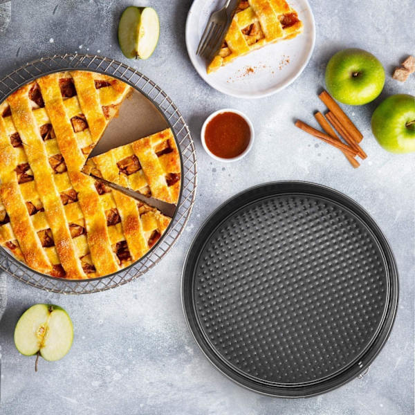 Sæt med 2 Runde Kageforme 9 TOMMER Non-Stick Springform Løse Bund Bagepande