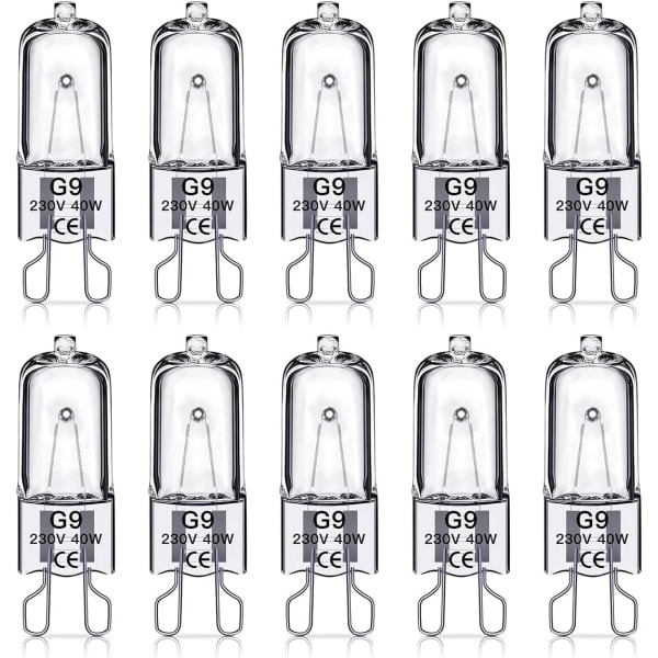 G9 Halogenlampor 40W, 230V, 10-pack 40W 25W