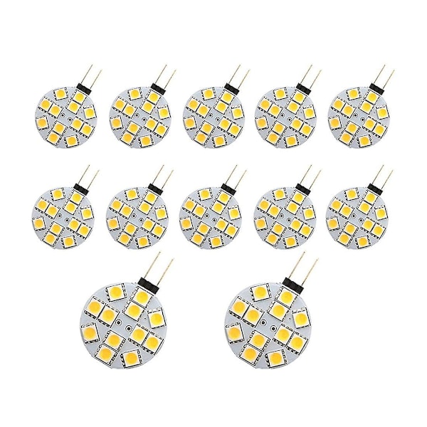 12 stk. G4 Puck Lys LED Pærer Side Pin Base Rund G4 5050 12smd LED Campingvogn Lys Hjem Læsning L