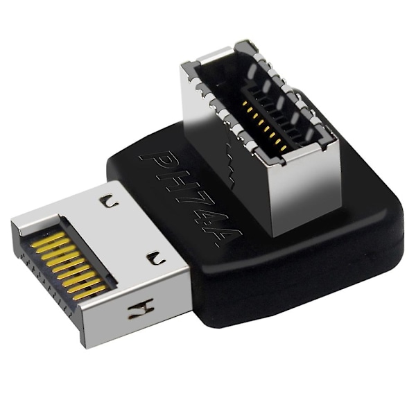 Datormoderkort Typ-e Usb 3.1 Typ-e Gränssnitt 90 Graders Styrning Armbåge Front Typ-c Installerad Adapter(ph74a)