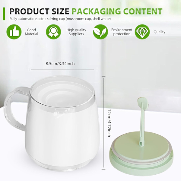 400 ml, Elektrisk Blandningskopp, Hög Borosilikatglas, Bärbara Kaffe Muggar för Kaffe, Mjölk, Proteinpulver