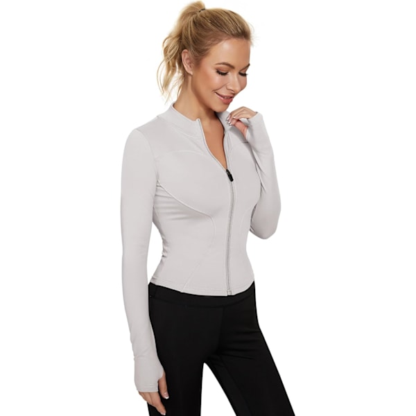 Dame Treningstopper Lang Erme Sports T-skjorte Fitness Trening Yoga Crop Topper Dame Løpe T-skjorter Halv Glidelås Pustende Aktivtøy med Tommelhull