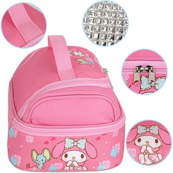 Anime Cinnamoroll, Melody, Kuromi Lunch Bag för män och kvinnor, läckagesäker lunchlåda, stor facklunchbehållare, väska för arbete och resor B