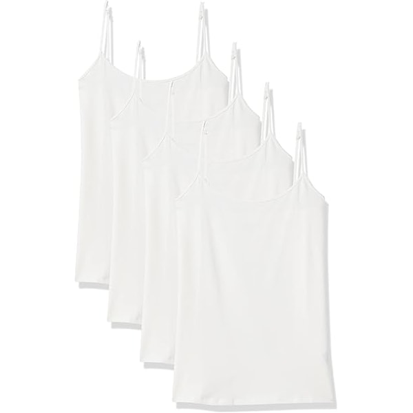 Dames Slim Fit Camisole, 4-pak, Hvid, Stilful og Afslappet XL