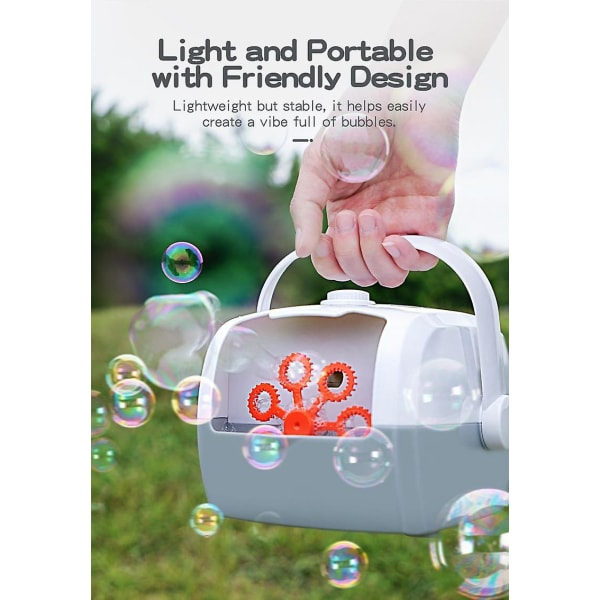 Bubbelmaskin Automatisk Bubbelblåsare Fest Födelsedag Bröllop Bubbelmaskin Sommar Utomhus (Grå)