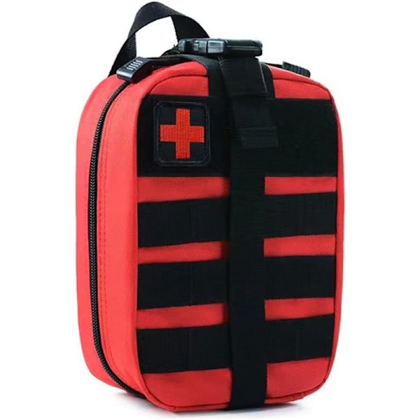 Första hjälpen-kit väska, EMT Rip Away Pouch, Taktisk MOLLE Första hjälpen-kit Medicinsk väska - Multifunktionell midjeväska Red