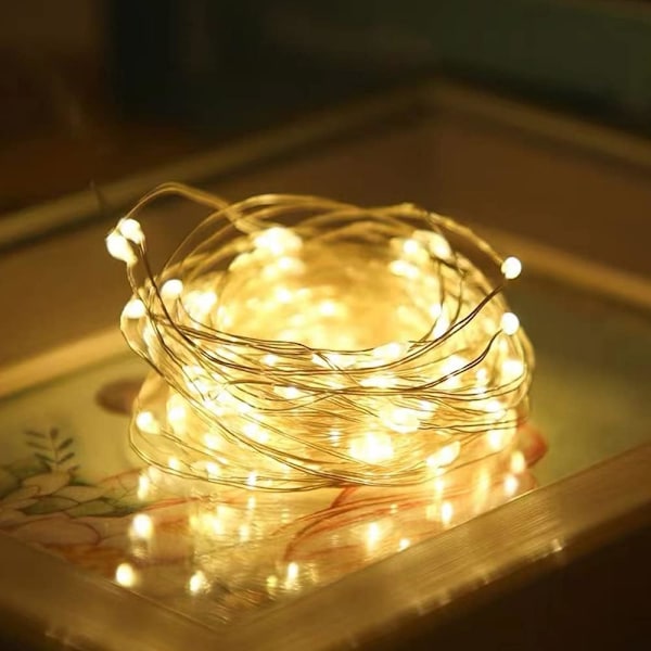 Batteridrivna Fe-Ljus, 10ft 30 Led 16 Pack Lila Masonburksljus, Vattentäta Silvertråds Mini-Strängljus för Hantverk Warm White