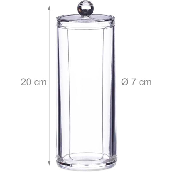 Bomullsrondellbehållare med lock,   , smink, förvaring badrum & sminkbord, transparent