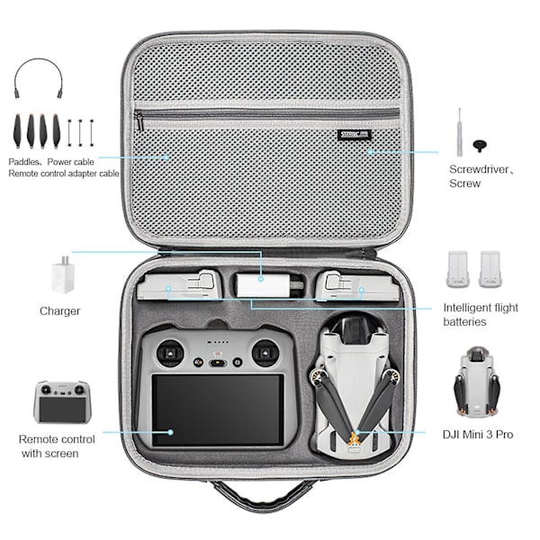Mini 3 Pro bärväska, bärbar resväska för Dji Mini 3 drönartillbehör (mini 3 Pro Rc)