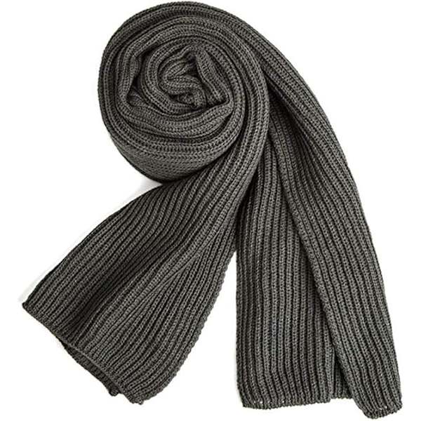 Varm höst- och vinterscarf, unisex enfärgad vinterhals varm stickad garnscarf