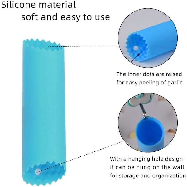 3 st vitlöksskalare i silikon, enkel rullvitlök för vitlökspress, grönsaksskalare för köksredskap