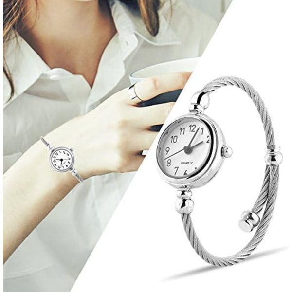 Kvinder Kvarts Ure, Dame Analog Rund Alloy Rem Åben Armbånd Ur 3