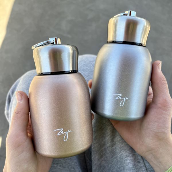 300 ml Mini Vakuumflaskor, Termosflaska Non-Leak Drickflaska Håll Varm och Kallt för Hemma Utomhus Resor Silver