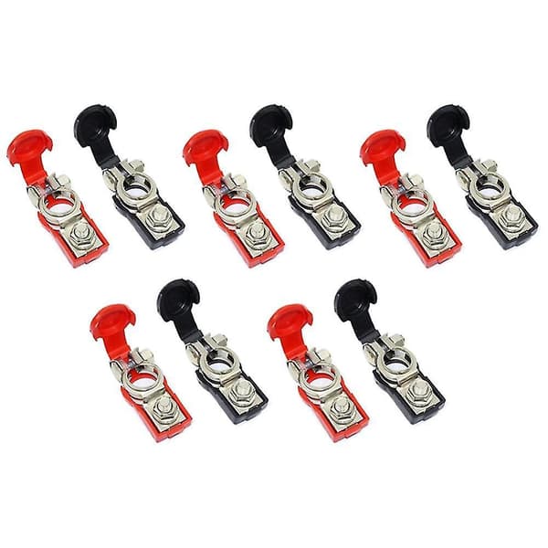 5 Par Universal Negativ Positiv Bilbatterikabel Terminal Til