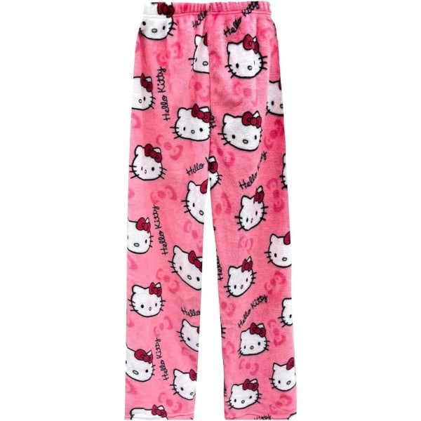 Söpöt sarjakuva pyjama housut naiset kaikkialla tulostaa flanelli pyjama lämmin koti nukkua graffiti housut L L