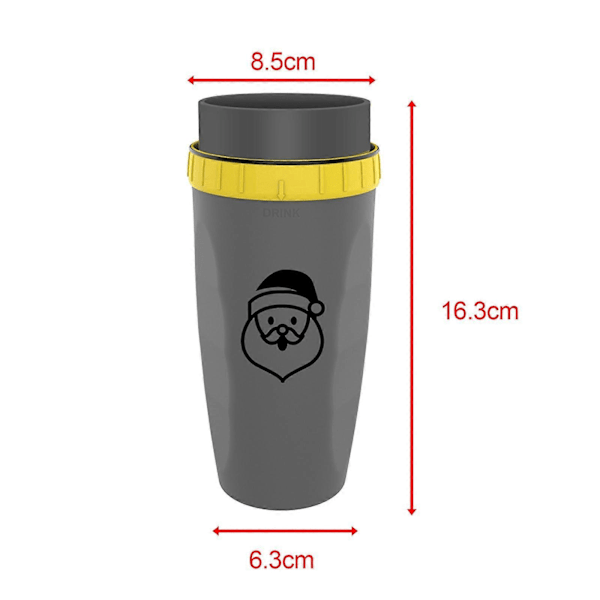 Bärbar Coverless Twist-mugg med isolerad kaffekopp i rostfritt stål Gray Santa Claus