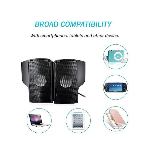 Mini Bärbara USB-stereo högtalare med kontroll för bärbar dator