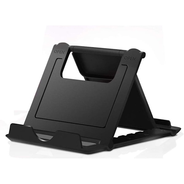 Mobiltelefonstativ, Universal Foldbar Tablettstativ Multi-vinkel Lomme Stativ Holder for Mobil eRead (Svart)