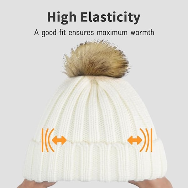 Naisten Beanie-pipoja, Naisten Talvipipoja, Lämpimiä Talvipipoja Naisille Ulkoilmakäyttöön Irrotettavalla Pompomilla