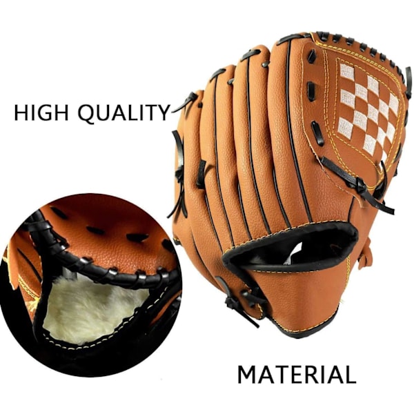 Baseballhandske Sport Slagträ Handskar med Baseball PU Läder Justerbar och Bekväm 10,5 tum 11,5 tum Höger Hand Kasta Brown 10.5inch