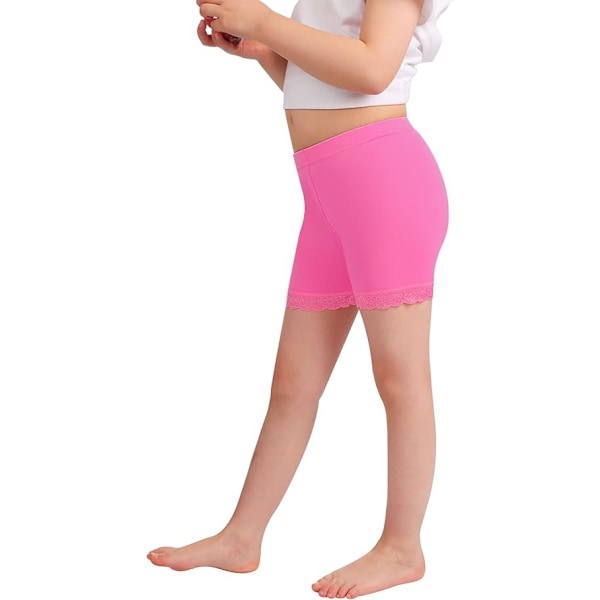 Sykkelshorts Jenter Svarte Dance Pe Shorts Barn med Blonderkant Sport 2-10 År 6 Pakk 5-7 Years