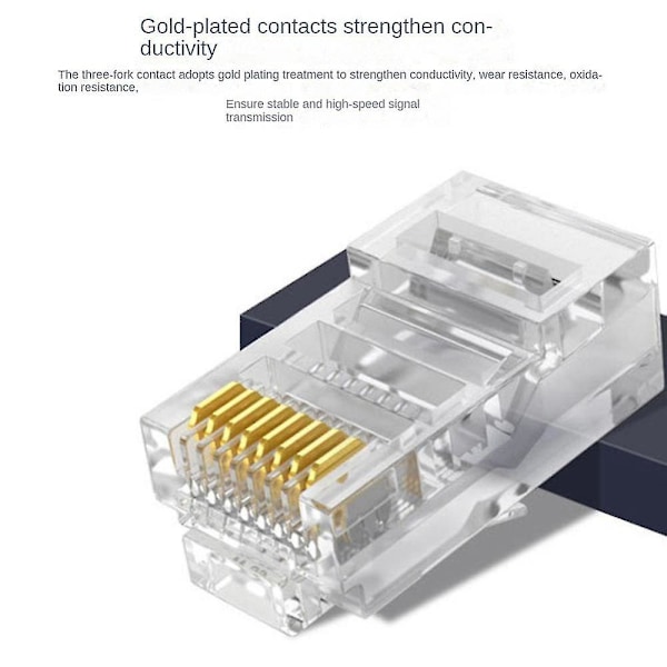 100 stk 8p8c Rj45 Ethernet-kabler Modulær plugg Nettverkstilkobling