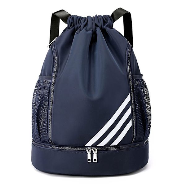 Vedenkestävä Vetoketjullinen Reppu Urheilu- ja Kuntosalilaukku Kenkälokerollinen, Vedenkestävä Vetoketjullinen Selkäreppu Miehille ja Naisille Dark blue