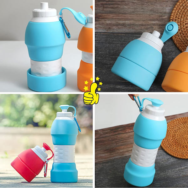 580 ml, Suulakepullo, Joustava Taitettava Uusiokäyttöinen Vedenpullo, Taitettava Urheilupullo, Silikoninen Taitettava Vedenpullo