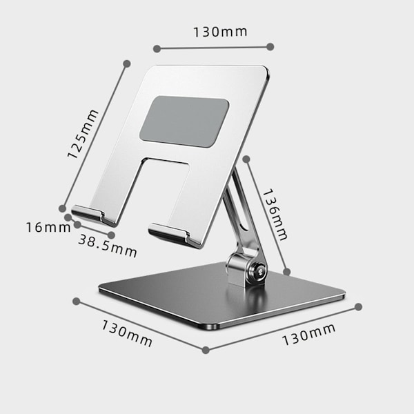 Tabletin teline, säädettävä, taitettava, alumiinia, iPad Pro:lle ja muille 4,9–12,9 tuuman laitteille