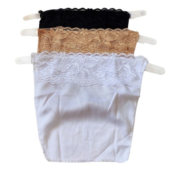 3 st Dekoltage Säker Knäppning Mock Camisole Spets Andas Stretchig för Kvinnor som visas