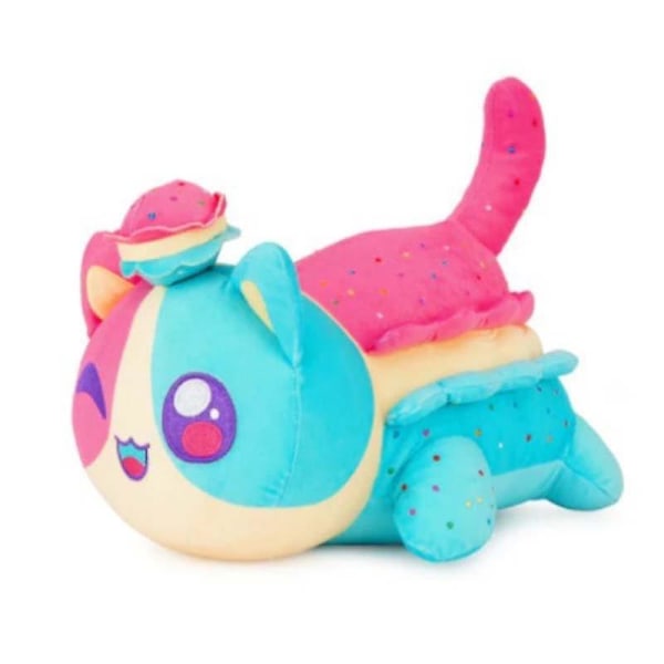Aphmau Meows Katt Plysj - Myk Meemeow Fyllt Donut Katt, Kawaii Pommes Frites Og Cheeseburger Mat Plysjdukke - Perfekt Julegave