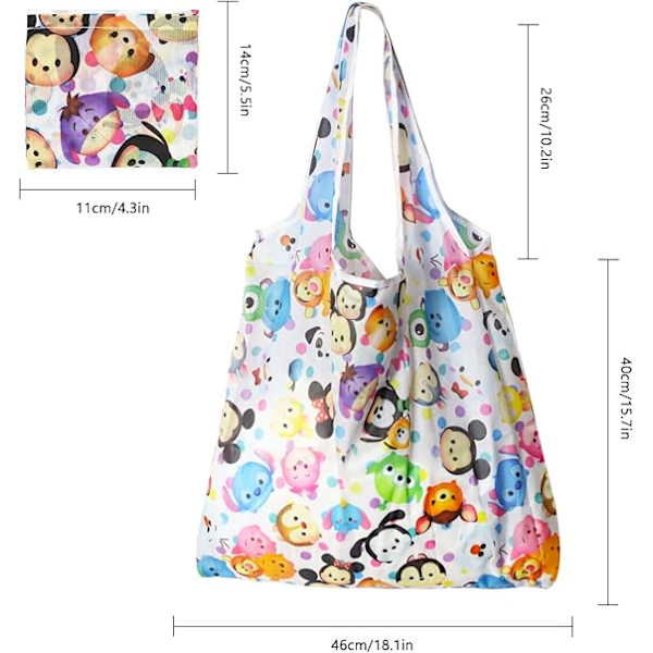 Foldbar Øko-venlig Indkøbspose, Vandafvisende Tote Indkøbspose Genanvendelig Indkøbspose Indkøbspose i Klud til Indkøb Rejser Picnic Animals
