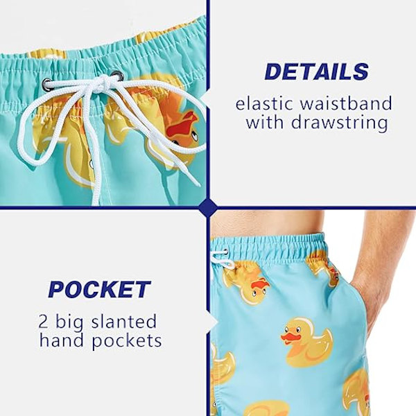 Herrbadshorts Snabbtorkande Strandshorts Casual Simshorts Shorts Sommar Baddräkt Herr Surfing Boardshorts XXL