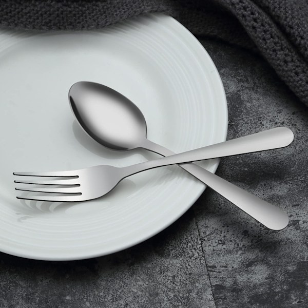 Teskeer Sæt af 24, 6 tommer Rustfrit Stål Teskeer, Fødevarekvalitet Bestik Skeer Sæt til Te, Kaffe, Brug til Hjem, Køkken