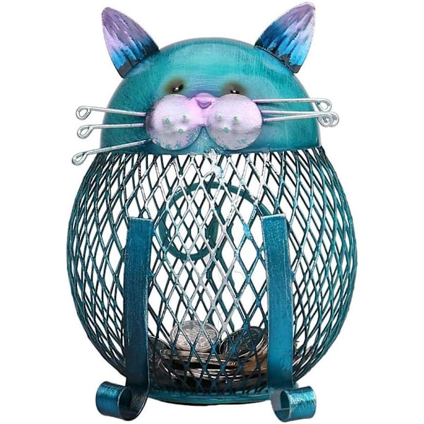Pengeboks Metal Møntboks Kat Formet Tip Jar Kreative Fødselsdagsgaver Håndværk Skrivebordsdekorationer Indretning Ornament A-cat Shaped