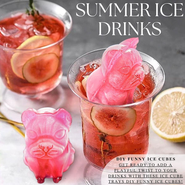 Silikon isbitbrickor med lock, nyhet isbitbricka för whisky, coaktail, öl - 3D roliga isformar för frys, drycker Bulldog