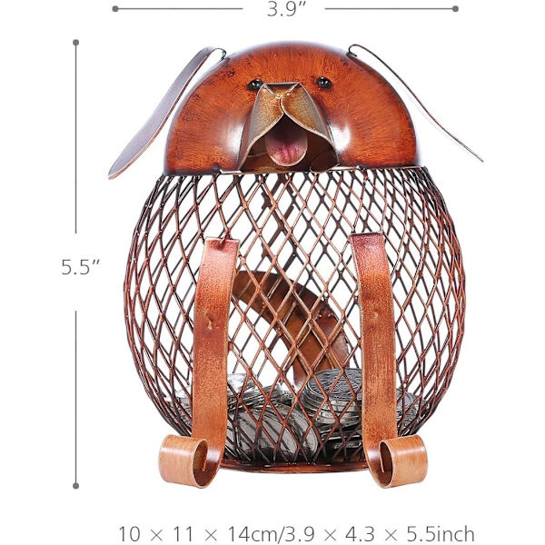 Pengeboks Metal Møntboks Kat Formet Tip Jar Kreative Fødselsdagsgaver Håndværk Skrivebordsdekorationer Indretning Ornament Dog Shaped