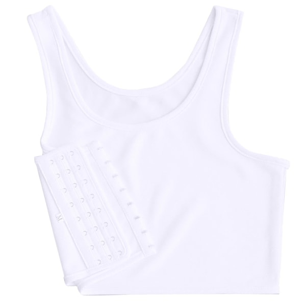 Fashion Kompressions BH Kvinder Ærmeløs Vest Løs Kort Tank Top White M