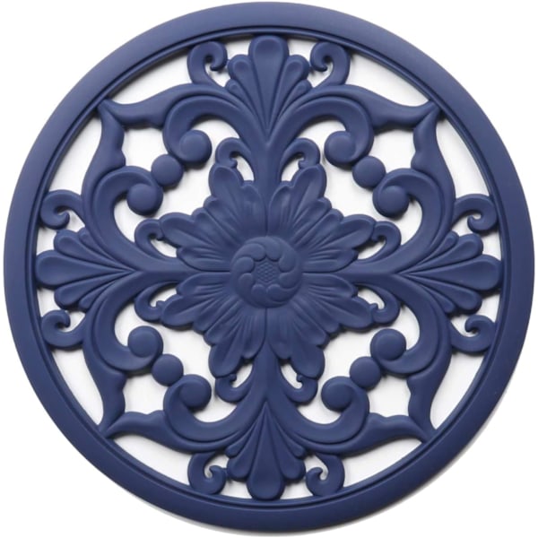 Silikon Trivet Matter, 3 Varmebestandige Grytekluter, Multifunksjonelle Sklisikre Varmeunderlag for Kjøkkenbenker & Bord (Blå)