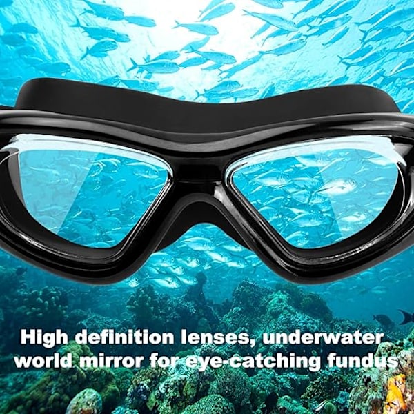 HD Stora Ram Goggles för Simning Vuxna Justerbara Simning Dykning Goggles Anti-Dimma Vattentäta Simning Goggles Set