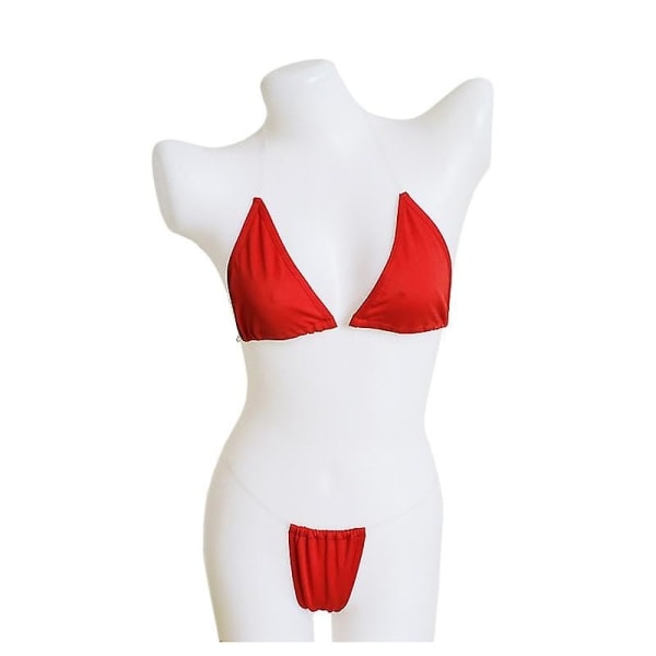 Usynlig stroppbikini Bikini Ensfarget badedrakt for kvinner Bikini todelt sett En størrelse (multi ) RED