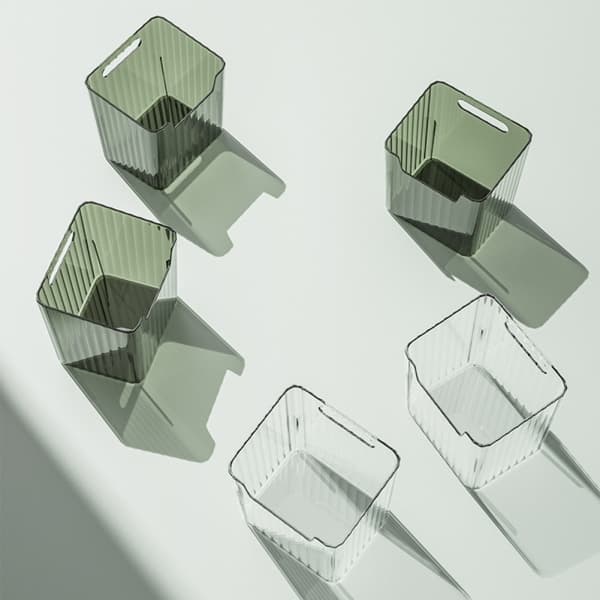 Kylbox Organizer Transparent Plast Sidodörr Förvaring Behållare för Grönsaker transparent