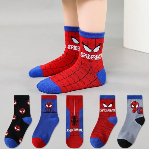 5 paria Spiderman-vauvan putkisukkia XL (9-12 VUOTTA) XL(9-12 vuotta) XL(9-12 Years)