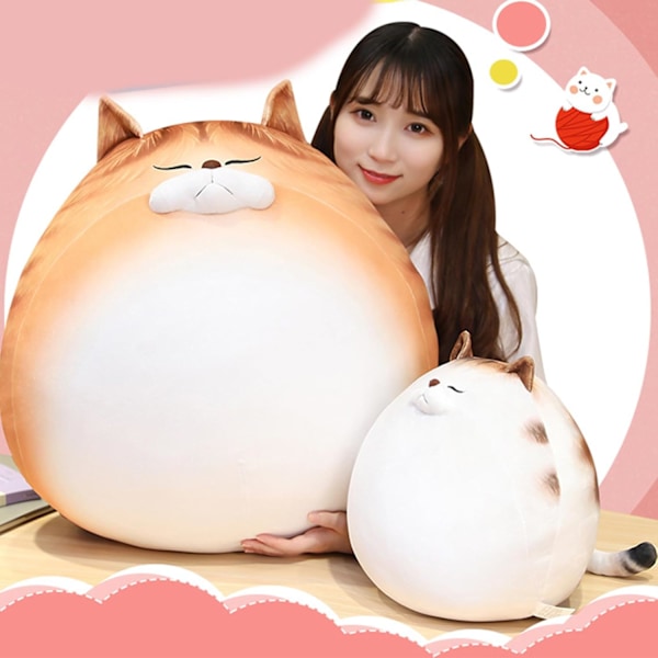 3D-trykt Katteputer Myk Plushie Katte Rygg Leke Sofa Pute Pute Egnet For Soving Dekorering Gave (50CM)